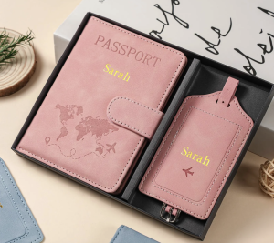 PerfectConnect gift idea from Etsy -Personalized pink passport holders